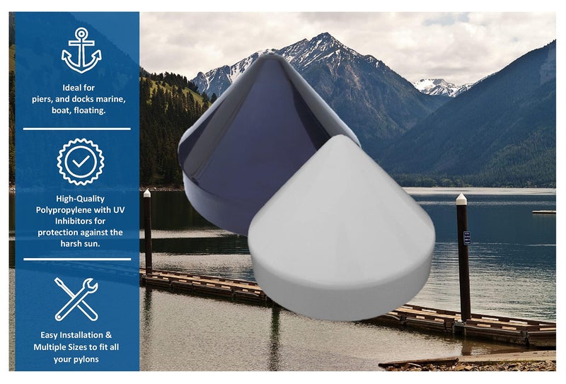 JSP Manufacturing Cone Style Pylon Cap for Marine Dock (White, 11 inch) - Image 1